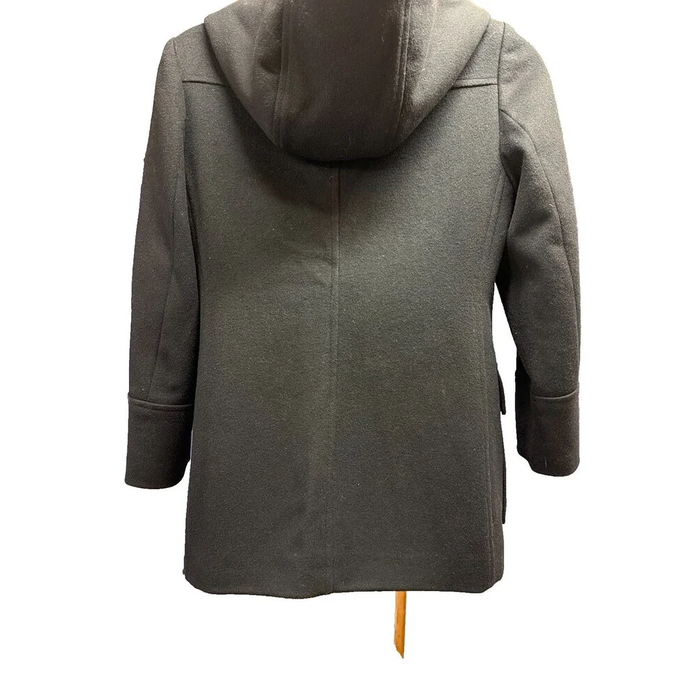 Michael Michael Kors Wool‎ Hooded Coat Women's Size 10 Black Double Breasted